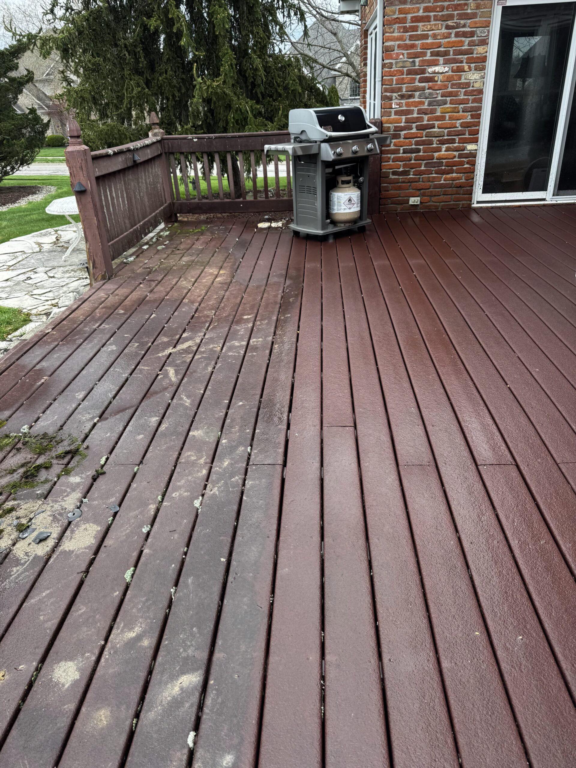 Deck cleaning service restoring wooden deck in Elizabethtown KY
